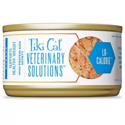 Tiki Cat Veterinary Solutions LO-Calorie Wet Cat Food - Chicken & Tilapia in Chicken Broth, Shreds - Image 1