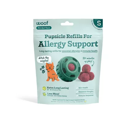 WOOF Dog Allergy & Immunity Pupsicle Pops Refill, Immune Support, PB & Beef Flavor, Multiple Sizes - Image 1