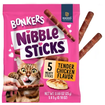 Bonkers Nibble Sticks Soft & Meaty Cat Treats  - Tender Chicken, 5 Count - Image 1