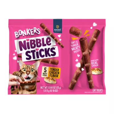 Bonkers Nibble Sticks Soft & Meaty Cat Treats  - Tender Chicken, 5 Count - Image 7