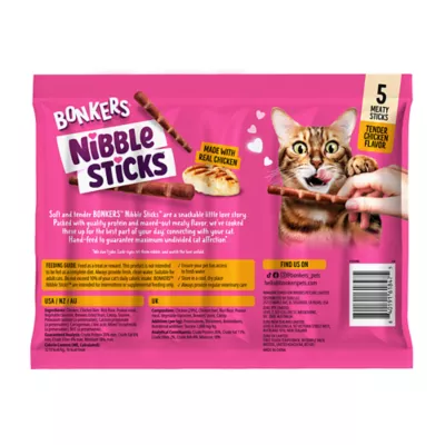 Bonkers Nibble Sticks Soft & Meaty Cat Treats  - Tender Chicken, 5 Count - Image 8