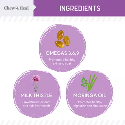 Product Chew + Heal Milk Thistle Moringa Oil & Salmon Oil Liver Support Tincture for Dogs