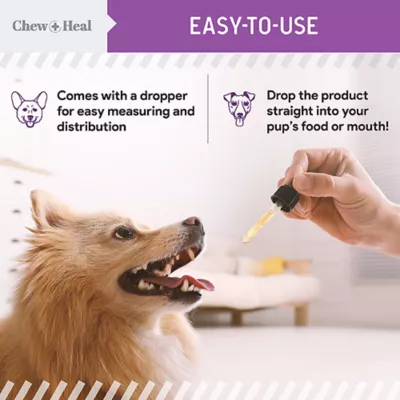 Product Chew + Heal Milk Thistle Moringa Oil & Salmon Oil Liver Support Tincture for Dogs