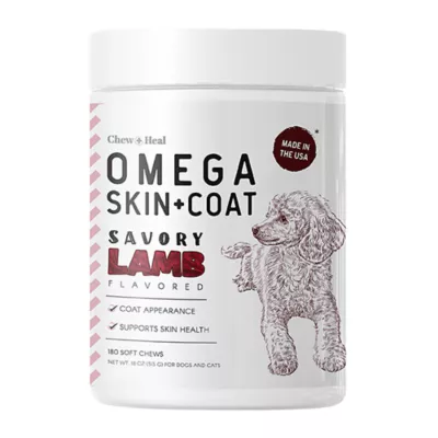 Product Chew + Heal Savory Lamb Flavored Omega Skin + Coat Supplement for Dogs