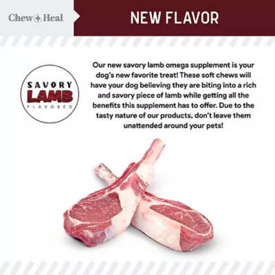 Product Chew + Heal Savory Lamb Flavored Omega Skin + Coat Supplement for Dogs