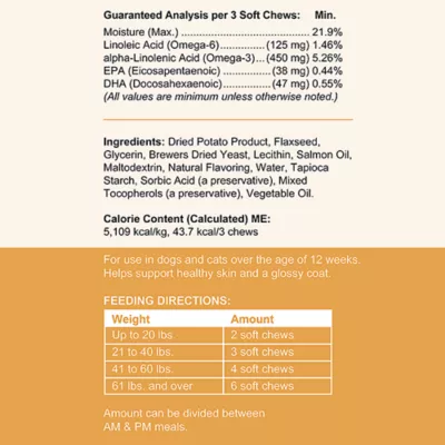 Product Chew + Heal Omega Skin + Coat Supplement for Dogs