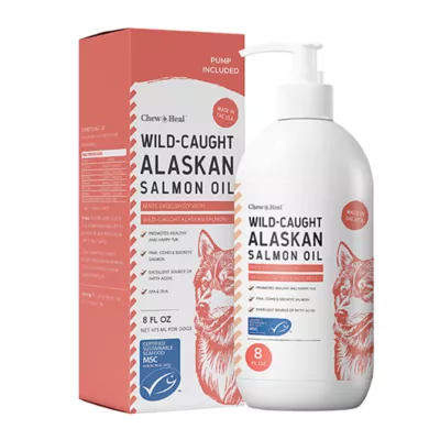 Chew + Heal MSC-Certified Sustainable Wild-Caught Alaskan Salmon Oil with Pump - Image 1