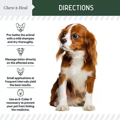 Product Chew + Heal Hydrocortisone Skin Lotion Anti-Itch First Aid Essential for Dogs