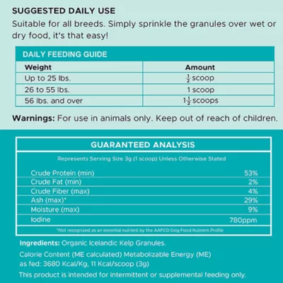 Product Chew + Heal Organic Marine Superfood Icleandic Kelp Powder for Dogs