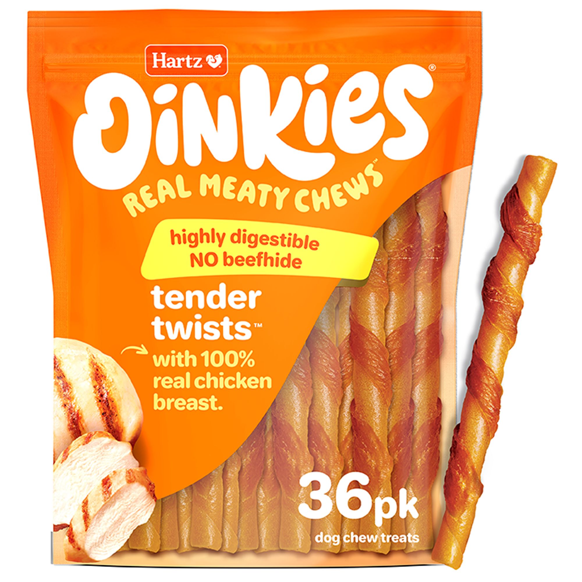 Hartz Oinkies Tender Twists Rawhide-Free All Life Stages Dog Chews - Chicken by Hartz