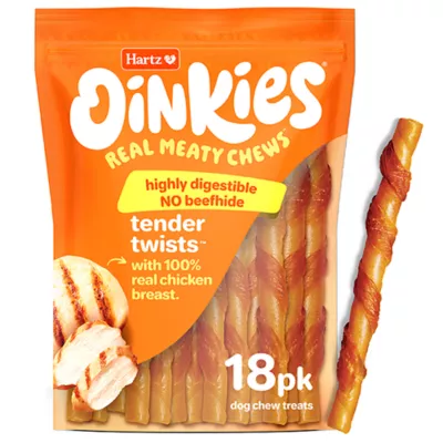 Product Hartz Oinkies Tender Twists Rawhide-Free All Life Stages Dog Chews - Chicken