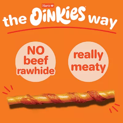 Product Hartz Oinkies Tender Twists Rawhide-Free All Life Stages Dog Chews - Chicken