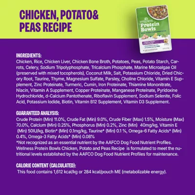 Product Wellness Protein Bowls Slow Cooked Adult Wet Dog Food - Chicken, Potato, Peas