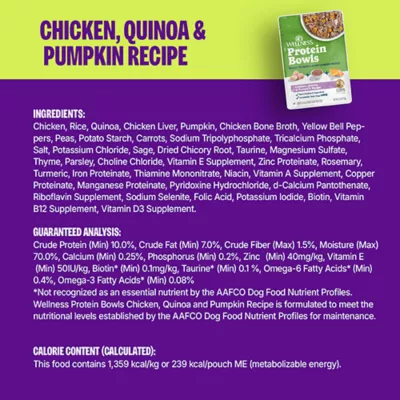 Product Wellness Protein Bowls Slow Cooked Adult Wet Dog Food - Chicken, Quinoa, Pumpkin