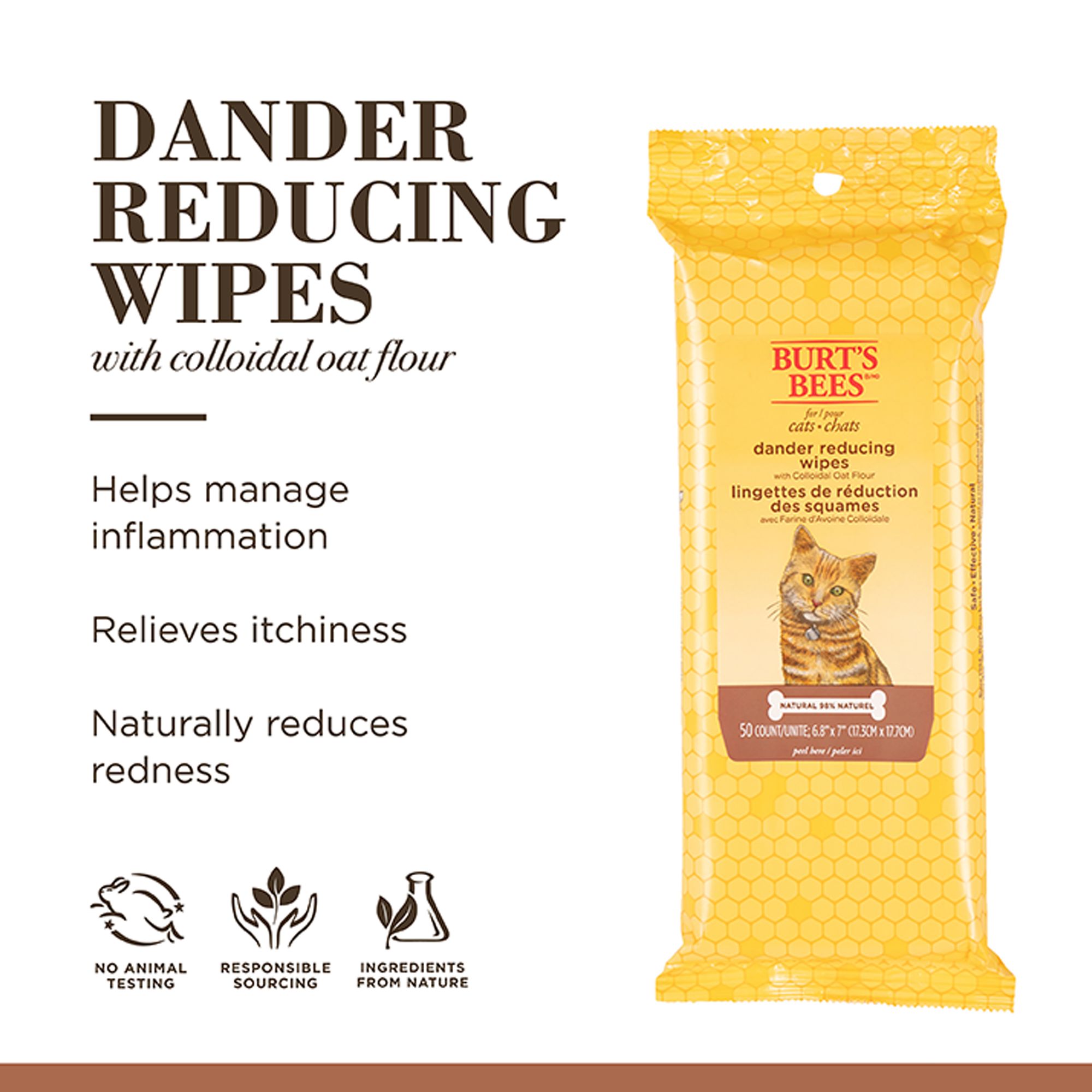 Burt's Bees® Dander Reducing Cat Wipes for Allergy Relief - 50 Count - thumbnail 5
