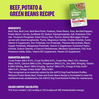 Product Wellness Protein Bowls Slow Cooked Adult Wet Dog Food - Beef, Potato, Green Beans
