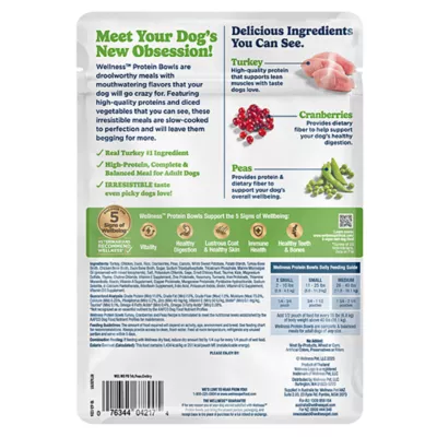 Product Wellness Protein Bowls Slow Cooked Adult Wet Dog Food - Turkey, Cranberries, Peas