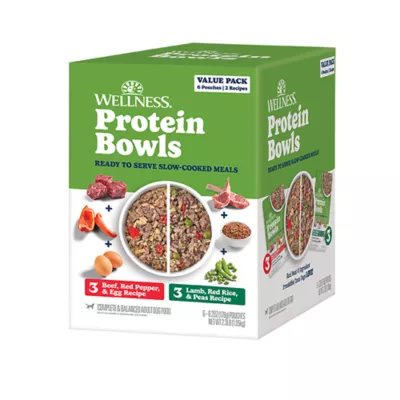 Wellness Protein Bowls Slow-Cooked Adult Wet Dog Food - Variety Pack, Beef & Lamb - Image 1