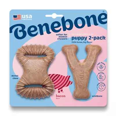 Product Benebone® Puppy 2 Pack Chew Toys Bacon Flavor