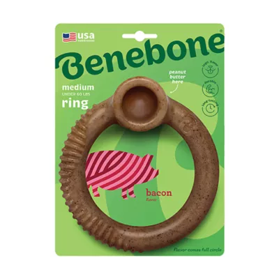 Benebone® Ring Shape Dog Chew Toy Bacon Flavor - Image 1