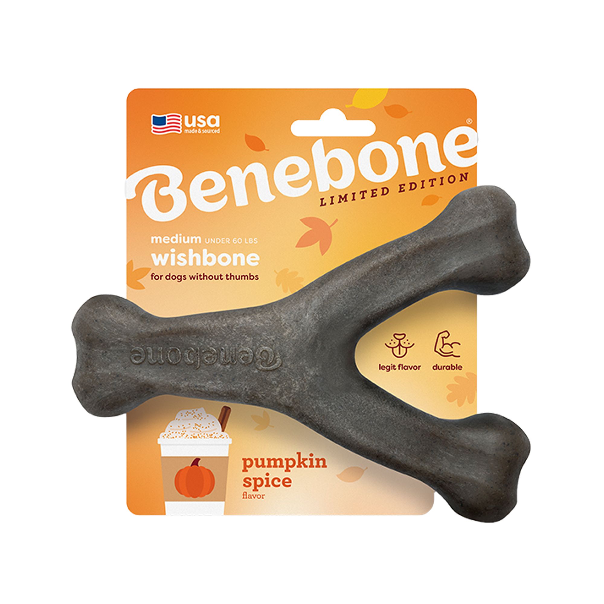 Benebone® Pumpkin Spice Wishbone Dog Chew Toy