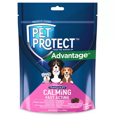Product Pet Protect Calming Fast Acting Soft Chews for Dogs, 60 Count
