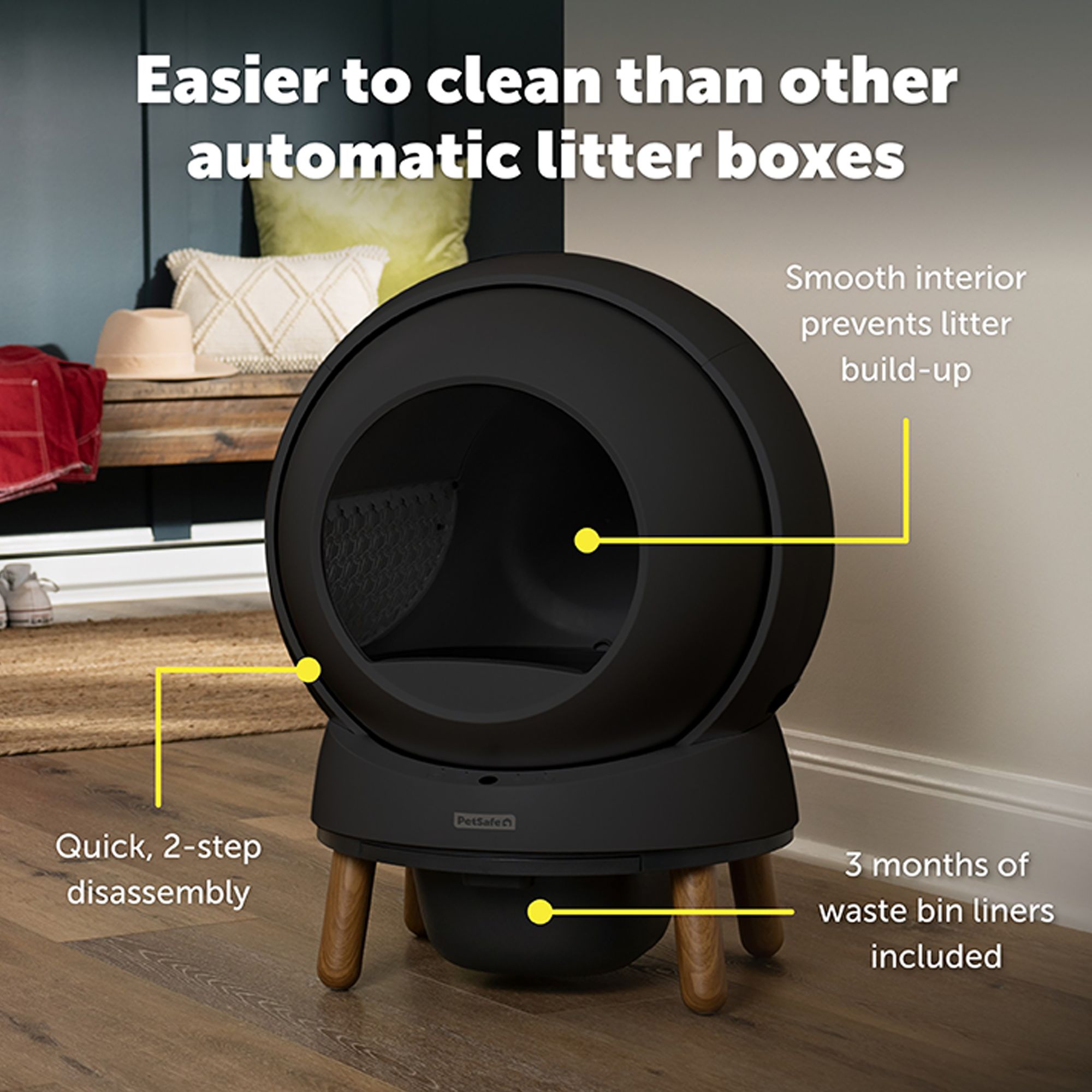 PetSafe® ScoopFree® SmartSpin Automatic Self-Cleaning Litter Box - Black - thumbnail 5