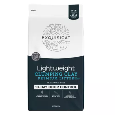 ExquisiCat Lightweight Multi-Cat Climping Clay Premium Cat Litter - Unscented, Low Dust - Image 1