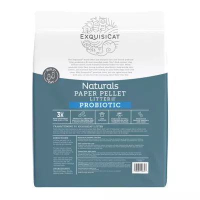 ExquisiCat Naturals Multi-Cat Probiotic Paper Pellet Cat Litter - Unscented, Natural - Image 7