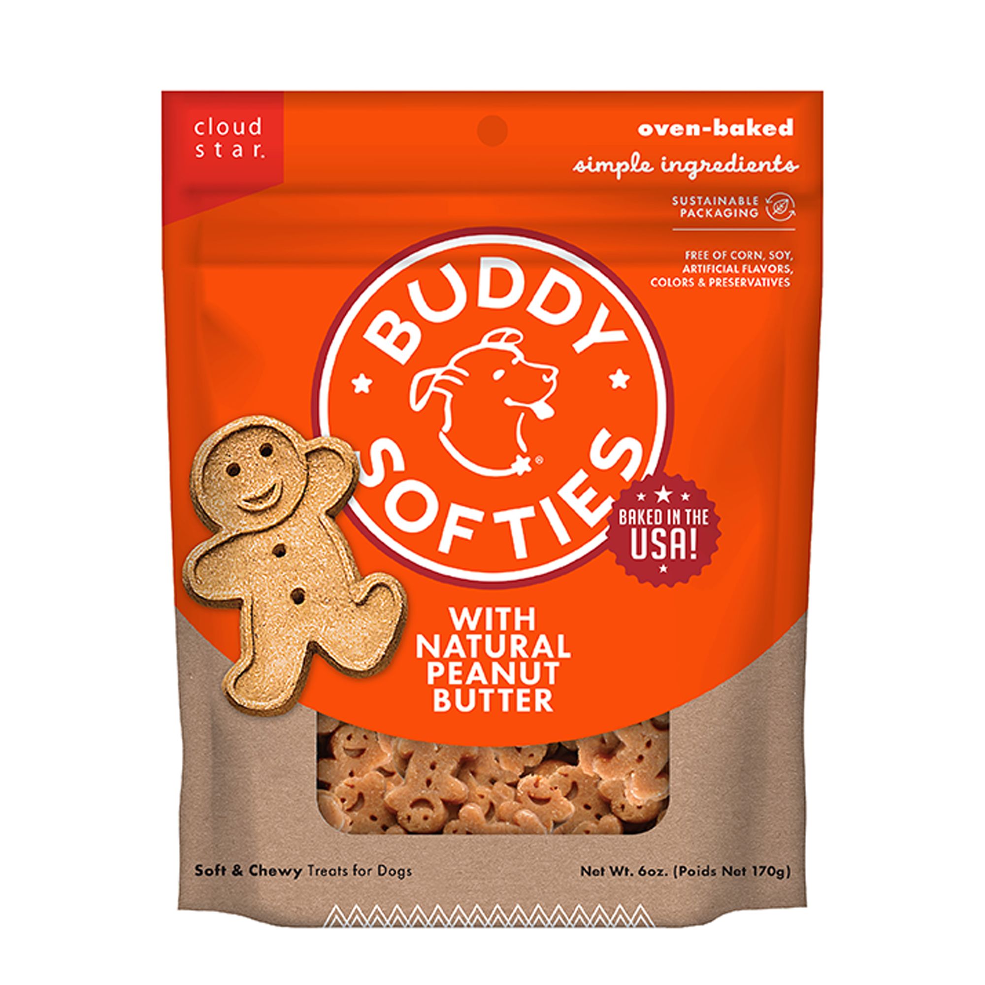 Buddy Biscuits Softies All Life Stages Soft & Chewy Dog Treats - Peanut Butter 6 oz by Buddy Biscuits
