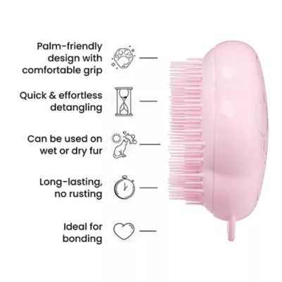Pet Teezer Cat Grooming Brush - Short- Medium Fur - Pink - Image 4