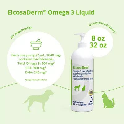 Product Dechra EicosaDerm Omega 3 for Dogs & Cats, 32 Fl Oz