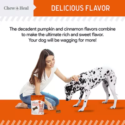 Chew + Heal Dog Crunchy Treats with Pumpkin & Prebiotics, Made in USA, 5 oz, 12 oz - Image 3