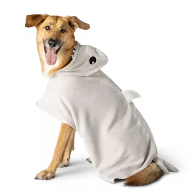 Top Paw® Shark Hooded Dog Towel - Adjustable Belly Band - Super-Absorbent - Gray - Image 1