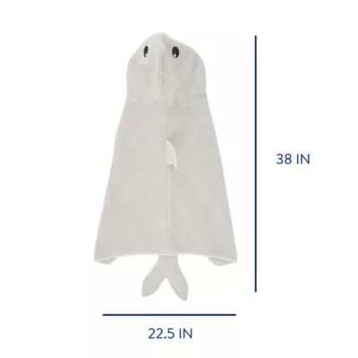 Top Paw® Shark Hooded Dog Towel - Adjustable Belly Band - Super-Absorbent - Gray - Image 3