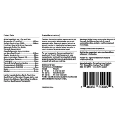 Product Dechra, Phycox Small Bites Advanced Joint Health Supplement for Dogs, 120 Count