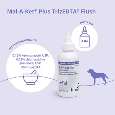 Product Dechra, Mal-A-Ket® Plus TrizEDTA® Flush, Ear Cleanser for Dogs & Cats