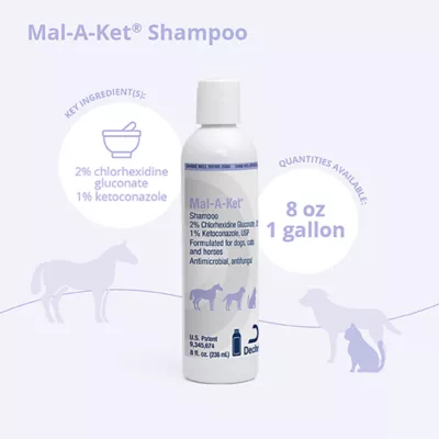 Product Dechra, Mal-A-Ket Skin Health Shampoo for Dogs, Cats & Horses, 8 Oz