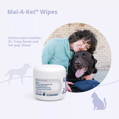 Product Dechra, Mal-A-Ket Skin Health Wipes for Dogs & Cats, 50 Count