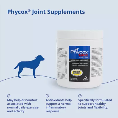 Product Dechra, Phycox MAX Canine Small Bites Advanced, Hip & Joint Supplement for Dogs, 120 Count