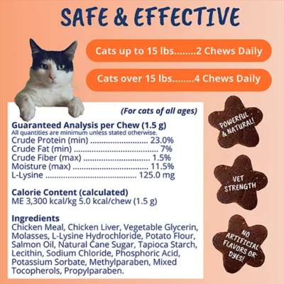 Product Under the Weather L-Lysube Soft Chews for Cats - Salmon, 60 chews