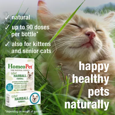 Product HomeoPet Feline Hairball Cat Supplement, 15 ml bottle