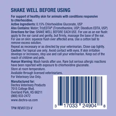 Product Dechra, TrizChlor Flush for Dogs & Cats, Multicleanse Ear Flush, 4 Fl Oz