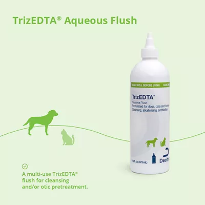 Product Dechra, TrizEDTA Aqueous Flush for Dogs, Cats & Horses, Mulituse Ear Cleanser