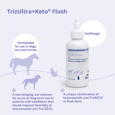 Product Dechra, TrizULTRA + Keto Flush Skin & Ear Cleaner for Dogs, Cats & Horses
