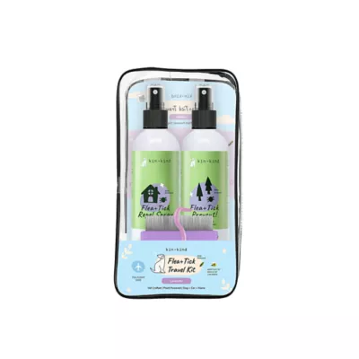 kin+kind Dog Flea & Tick Travel Kit with Repel Spray's for Dog & Home/Car, Flea Comb & Tick Tool - Image 1