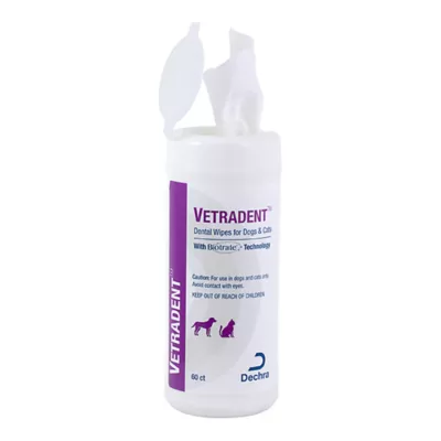 Product Dechra, VETRADENT Dental Wipes for Dogs & Cats, 60 Count