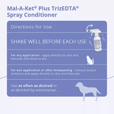 Product Dechra, Mal-A-Ket Plus TrizEDTA Conditioning Spray for Dogs & Cats, 8 Fl Oz