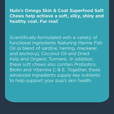 Product Nulo Functional Omega Skin & Coat Dog Supplement, Made with Omega-9 Fatty Acids, 90 Count