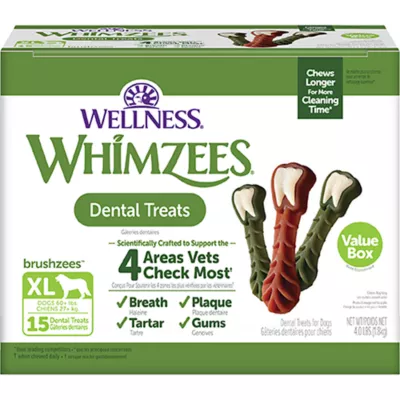 WHIMZEES Brushzees Extra Large Dental Dog Treats - Natural, Grain Free Box 4 lbs - Image 1